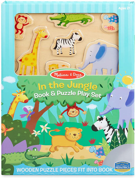 Melissa & Doug Book & Puzzle Play Set: In the Jungle